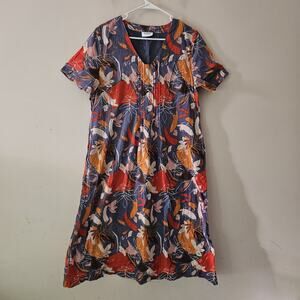 Komil Hawaii Vintage Women's Dress Large Floral Print Multicolor